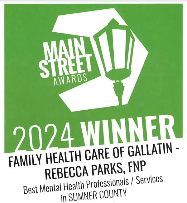 Main Street Awards Sumner County — 2024 Winner — Best Mental Health Professionals / Services (Rebecca Parks, FNP)