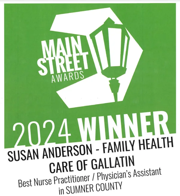 Main Street Awards Sumner County — 2024 Winner — Best Nurse Practitioner / Physician's Assistant (Susan Anderson)